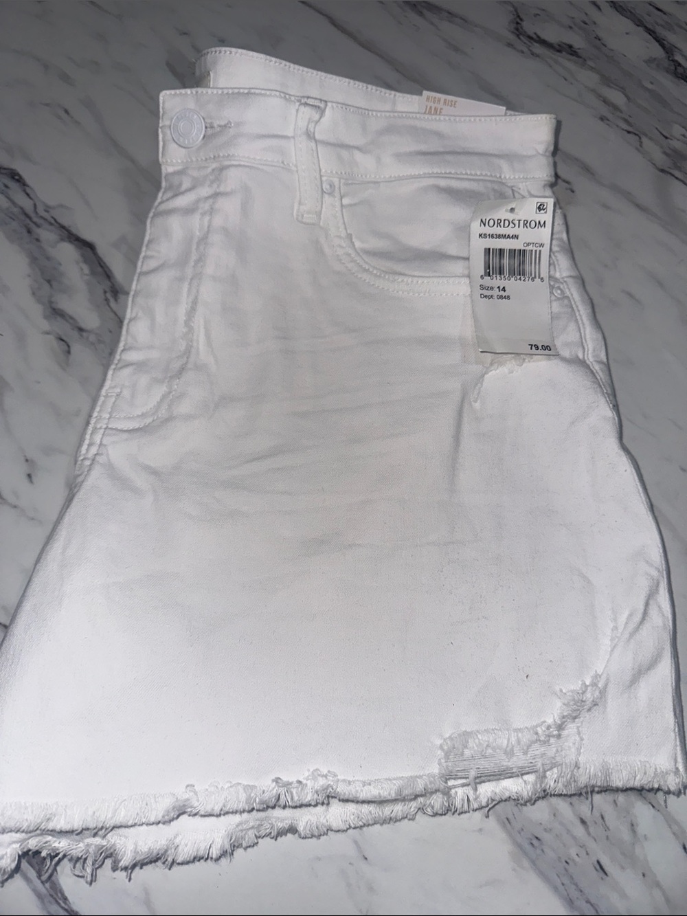 Nordstrom White Denim Ankle/Cropped Skirt